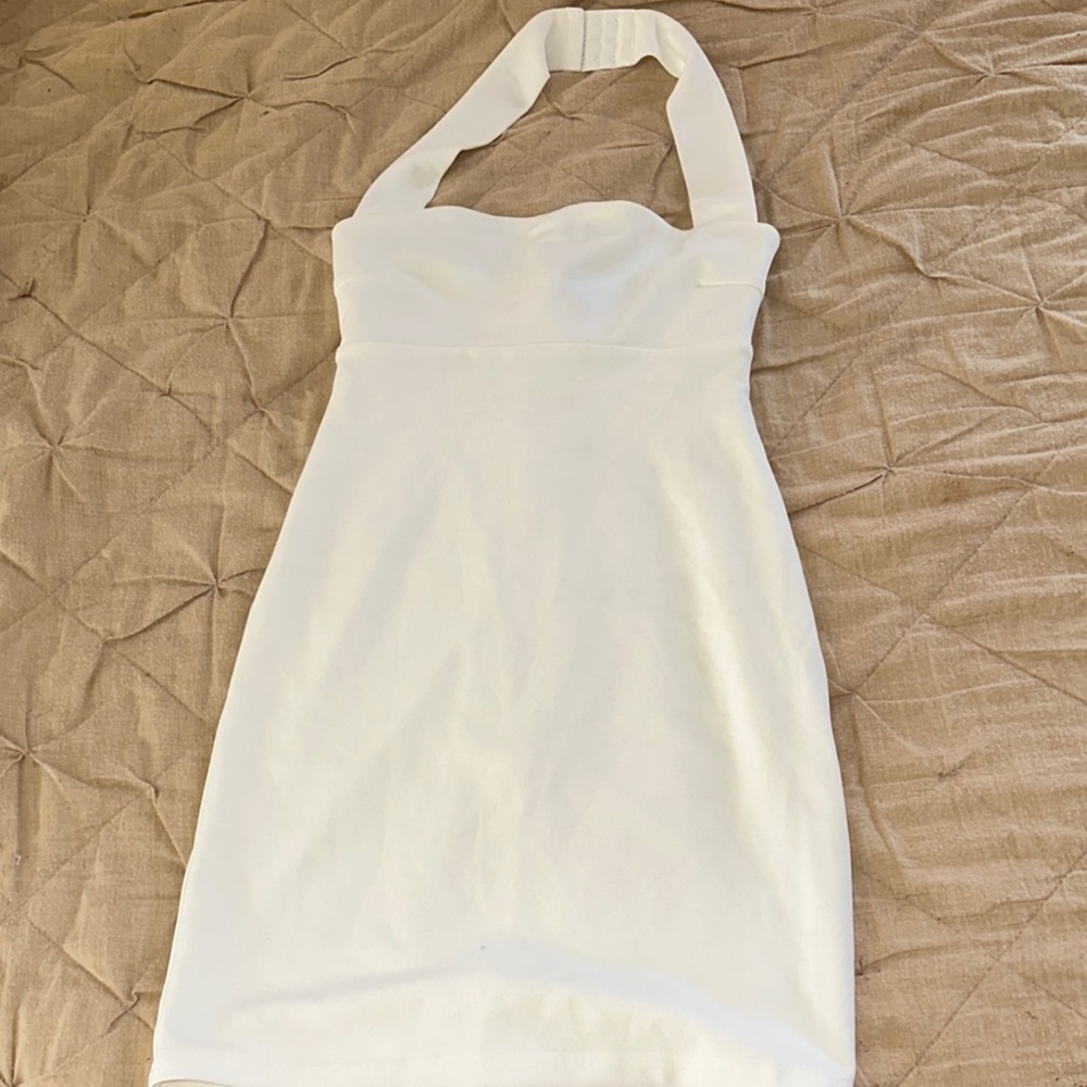 Babyboo Fashion White Halter Dress
